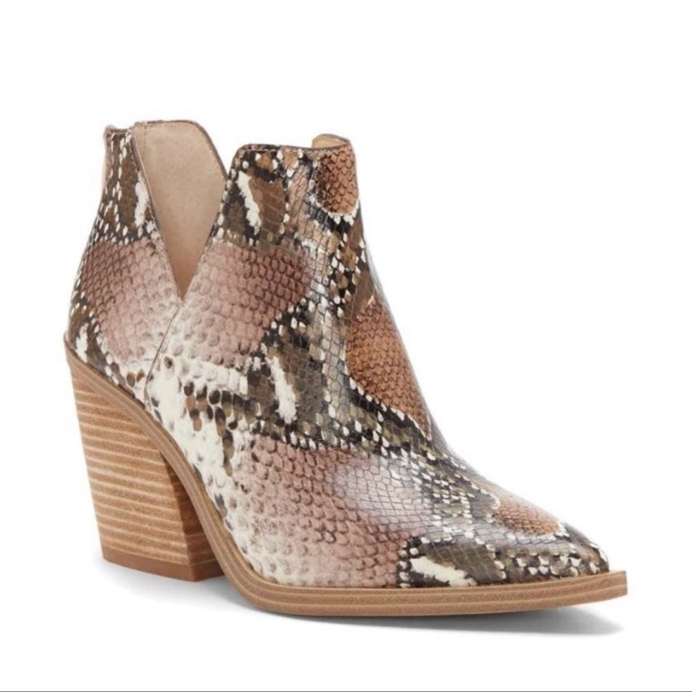 Vince Camuto Gigietta Snakeskin Copper Bootie